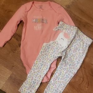 Carters girls 18 months 2 pc set onesie and pants